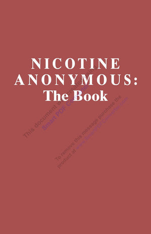 Nicotine Anonymous: The Book  Fifth Edition,Used