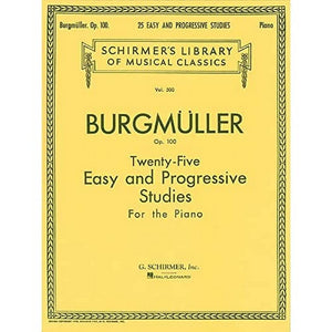 Burgm?ller  TwentyFive Easy and Progressive Studies, Op. 100  Piano Method for Intermediate Players  Schirmer Library of Music,Used