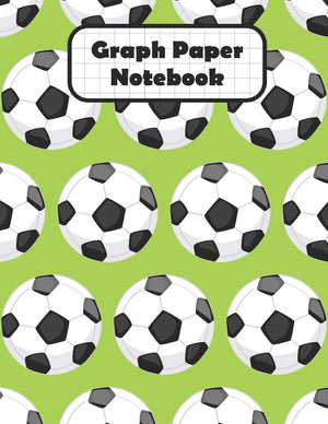 Graph Paper Notebook: Soccer Ball Grid Paper Quad Ruled 4 Squares Per Inch Large Graphing Paper 8.5