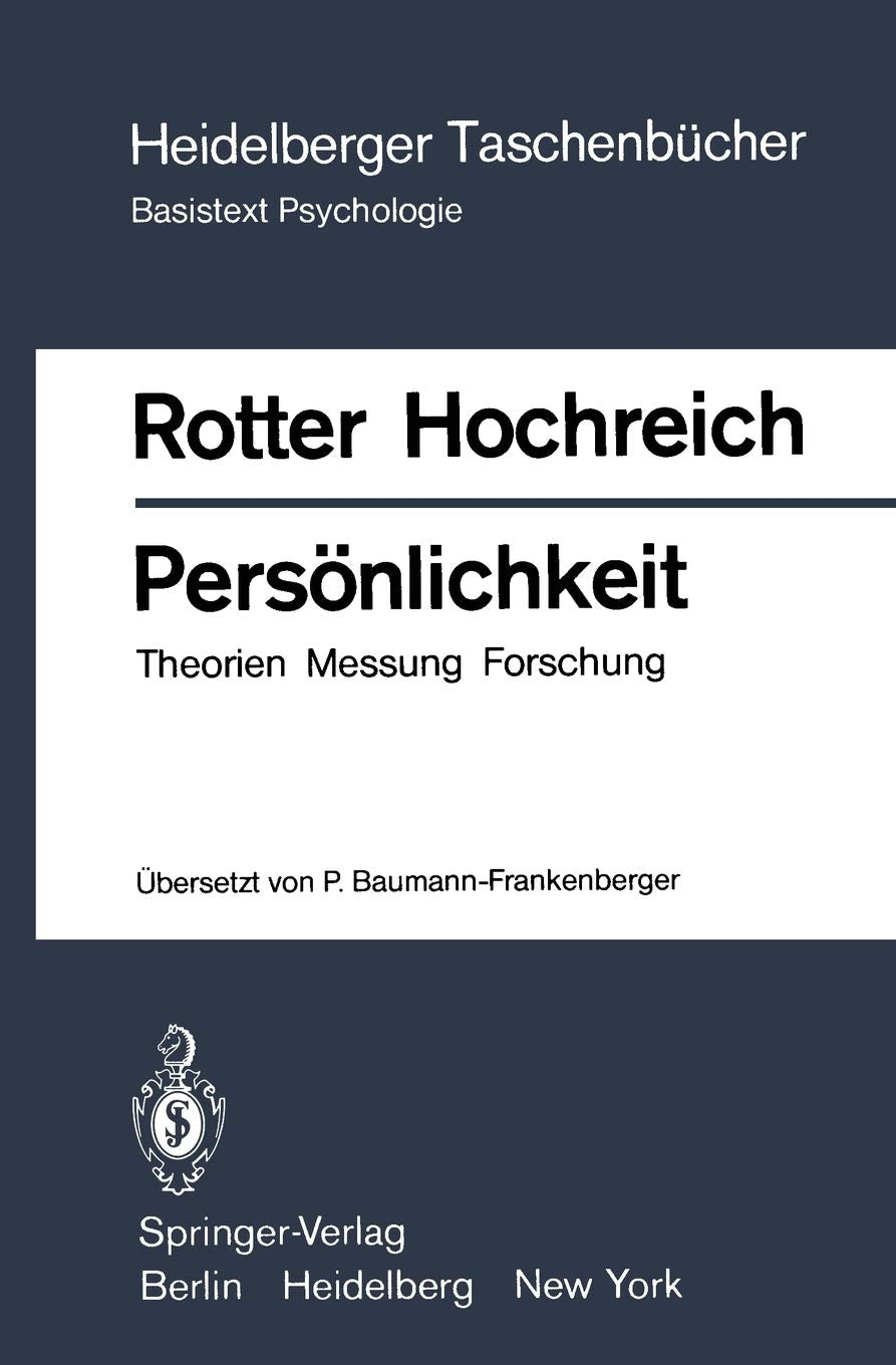 Persnlichkeit: Theorien Messung Forschung (Heidelberger Taschenbcher, 202) (German Edition),Used
