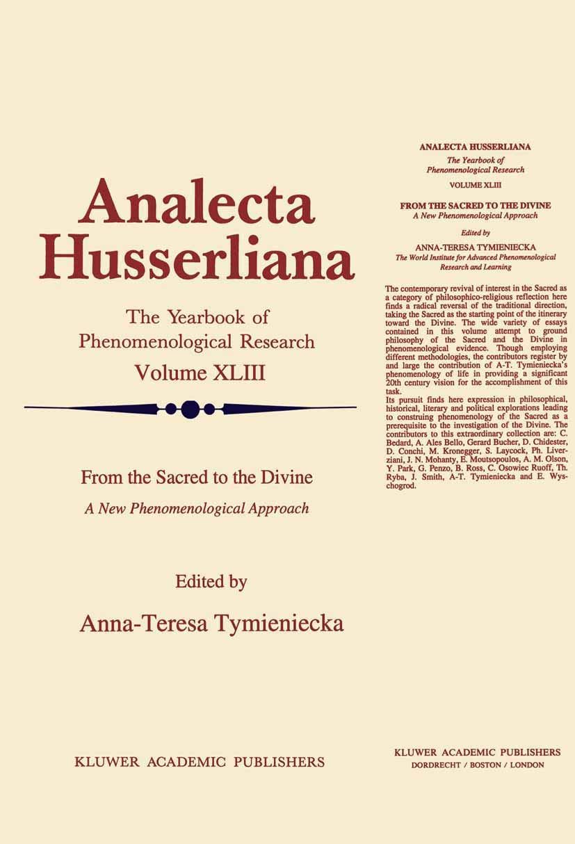From the Sacred to the Divine: A New Phenomenological Approach (Analecta Husserliana, 43),Used