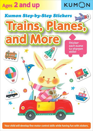Stepbystep Stickers: Trains, Planes And More (Kumon Stepbystep Stickers)