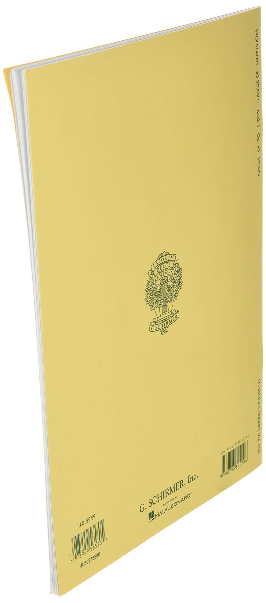 Wohlfahrt Op. 45: Sixty Studies For The Violin, Book 1 (Schirmer'S Library Of Musical Classics, Vol.838),Used
