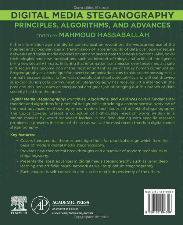 Digital Media Steganography: Principles, Algorithms, and Advances,Used