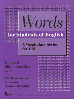 Words For Students Of English : A Vocabulary Series For Esl, Vol. 5 (Pitt Series In English As A Second Language) (Volume 5),New