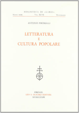 LETTERATURA E CULTURA POPOLARE (Biblioteca di 'Lares. Nuova serie. Monografie),Used