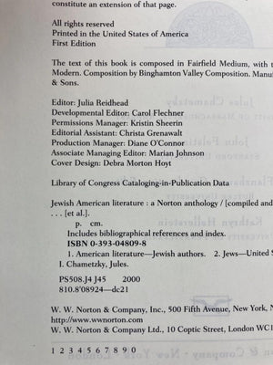 Jewish American Literature: A Norton Anthology,Used