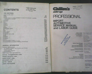 Chilton's Professional Import Automotive Service Manual and Labor Guide,Used