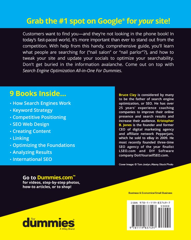 Search Engine Optimization AllinOne For Dummies (For Dummies (Business & Personal Finance)),Used