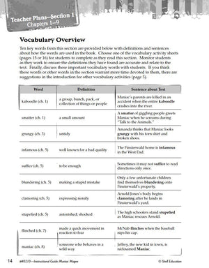 Maniac Magee: An Instructional Guide for Literature  Novel Study Guide for 4th8th Grade Literature with Close Reading and Writ,Used