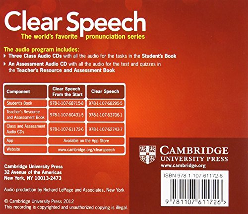 Clear Speech from the Start Class and Assessment Audio CDs (4): Basic Pronunciation and Listening Comprehension in North America,Used