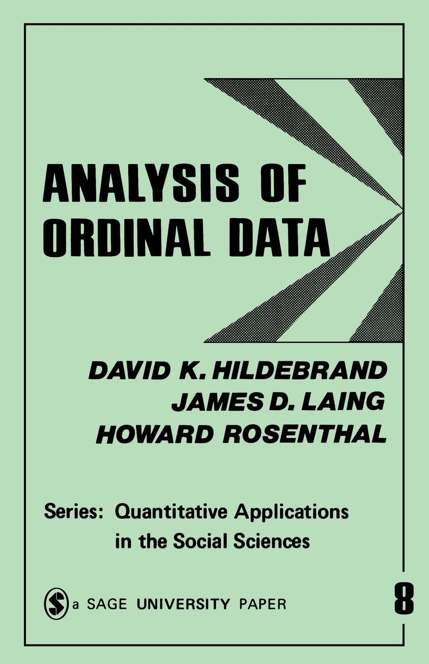 Analysis Of Ordinal Data (Quantitative Applications In The Social Sciences),Used