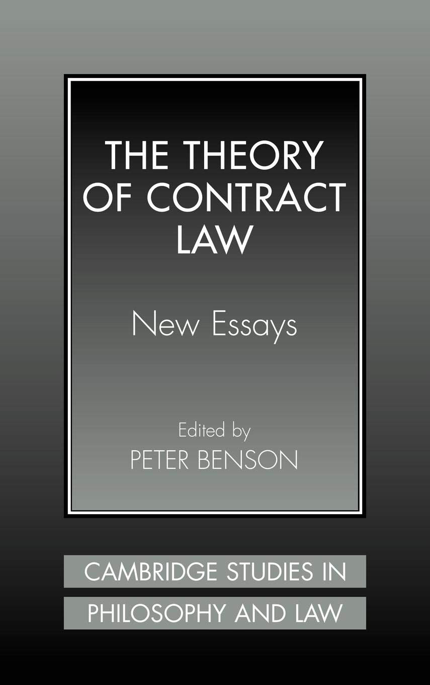 The Theory of Contract Law: New Essays (Cambridge Studies in Philosophy and Law),Used