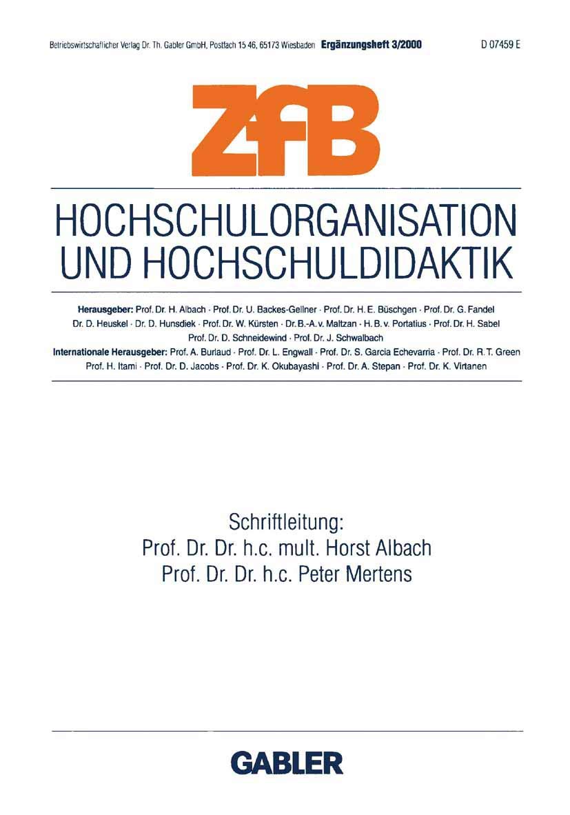 Hochschulorganisation und Hochschuldidaktik (ZfB Special Issue, 3) (German Edition),Used
