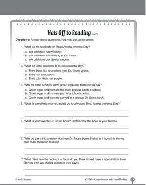 Comprehension and Critical Thinking Grade 1 (Comprehension & Critical Thinking),Used