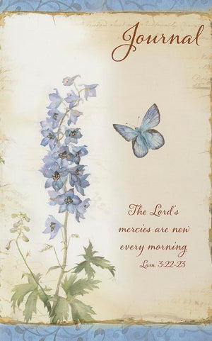Christian Art Gifts Scripture Journal The Lord's Mercies Are New Every Morning Lamentations 3:2223 Bible Verse Blue Floral Insp,Used