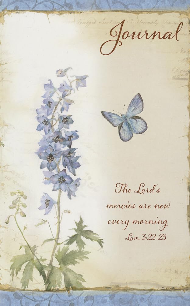 Christian Art Gifts Scripture Journal The Lord's Mercies Are New Every Morning Lamentations 3:2223 Bible Verse Blue Floral Insp,Used