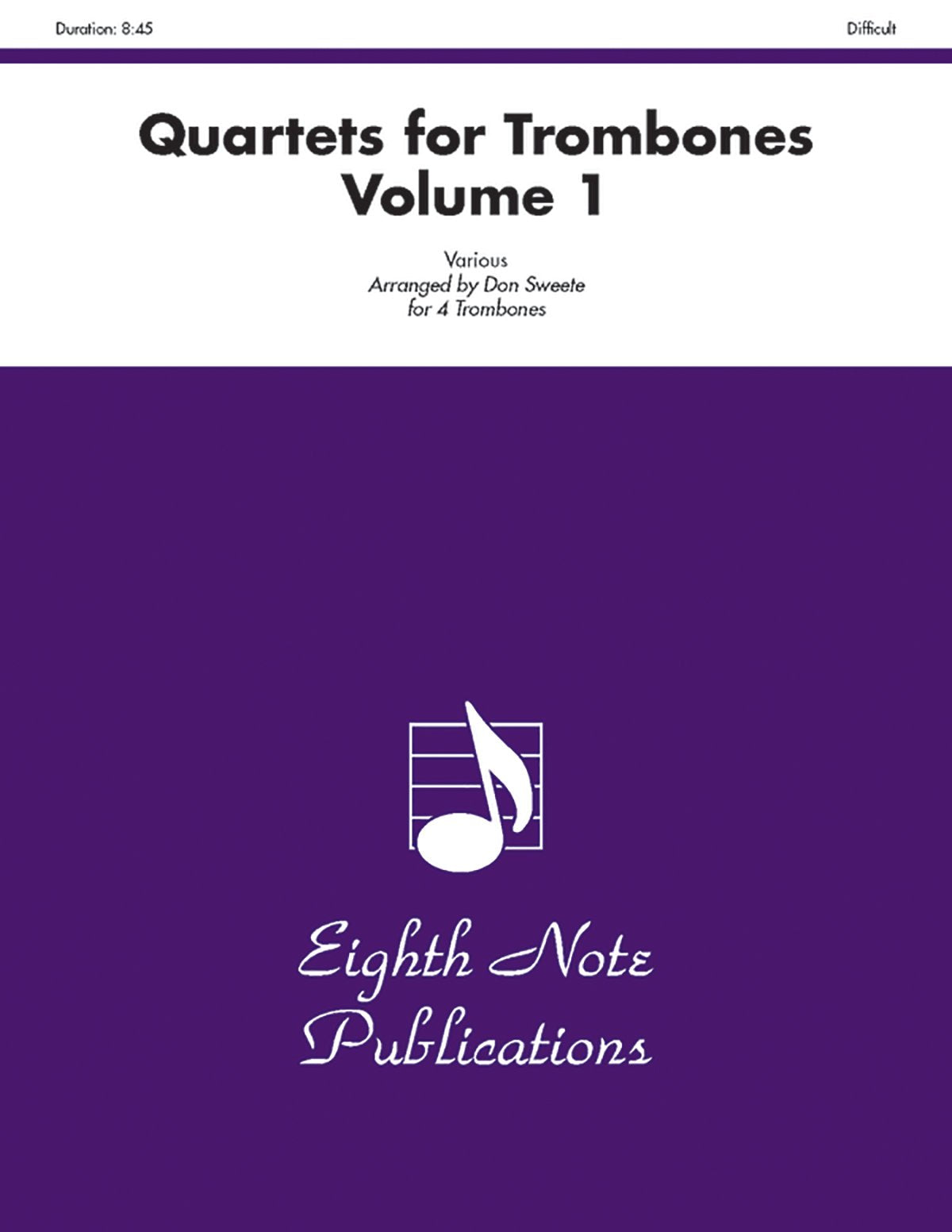 Quartets For Trombones, Vol 1: Score & Parts (Eighth Note Publications, Vol 1),Used