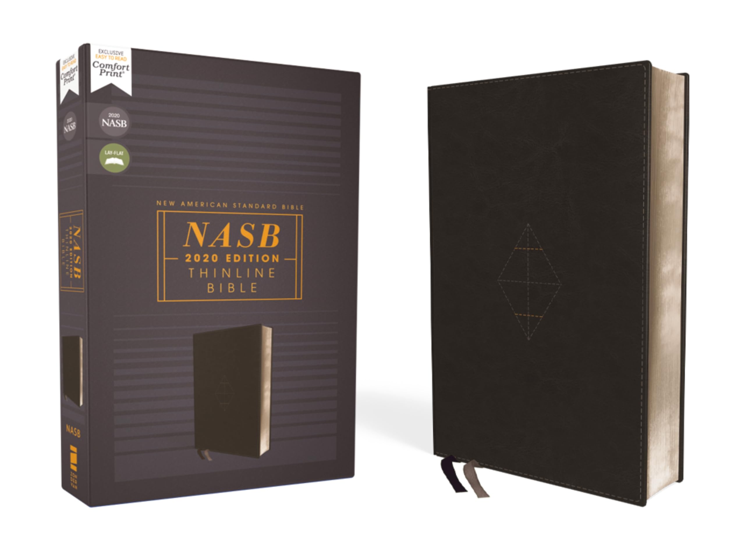 NASB, Thinline Bible, Leathersoft, Black, Red Letter, 2020 Text, Comfort Print,New