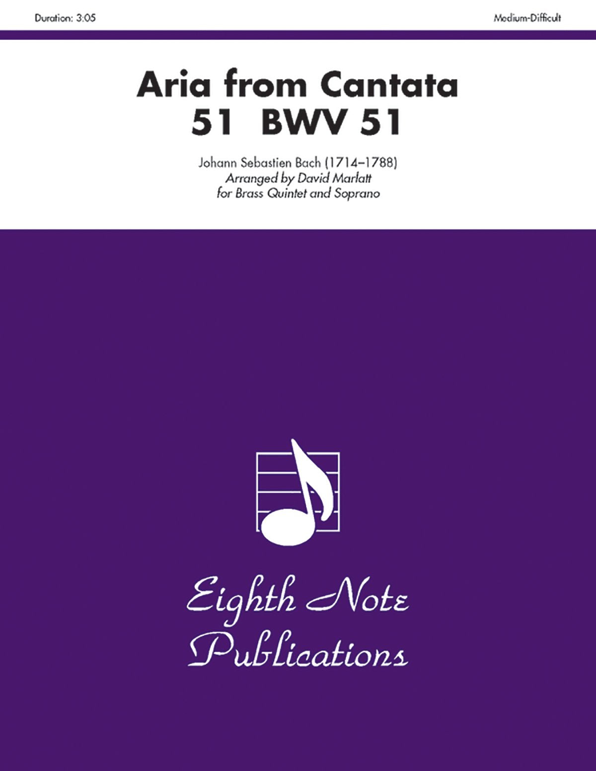 Aria (From Cantata 51, Bwv 51): Score & Parts (Eighth Note Publications),Used