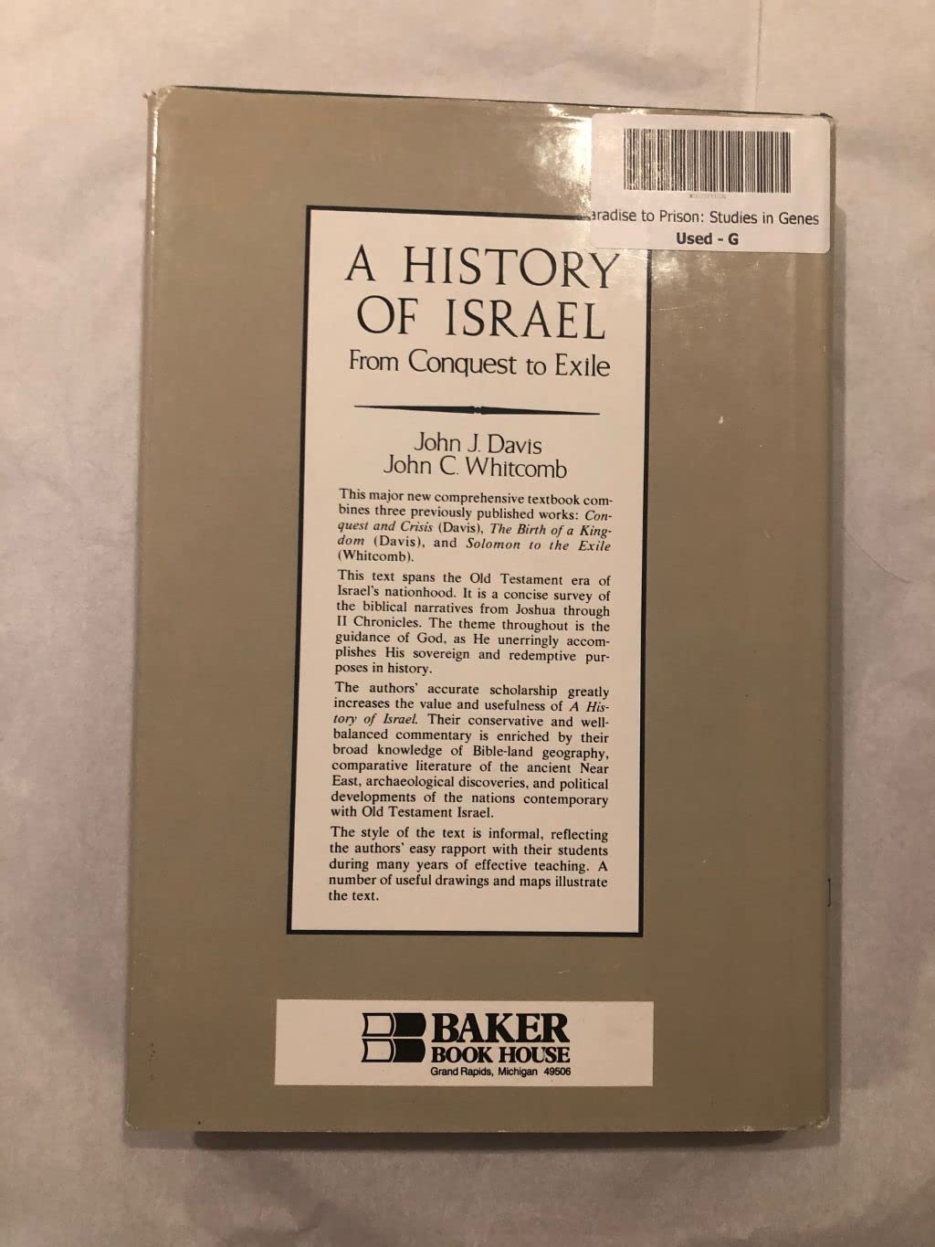 Paradise to Prison: Studies in Genesis,New
