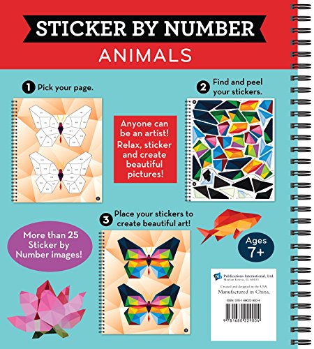 Brain Games  Sticker by Number: Animals (28 Images to Sticker),New