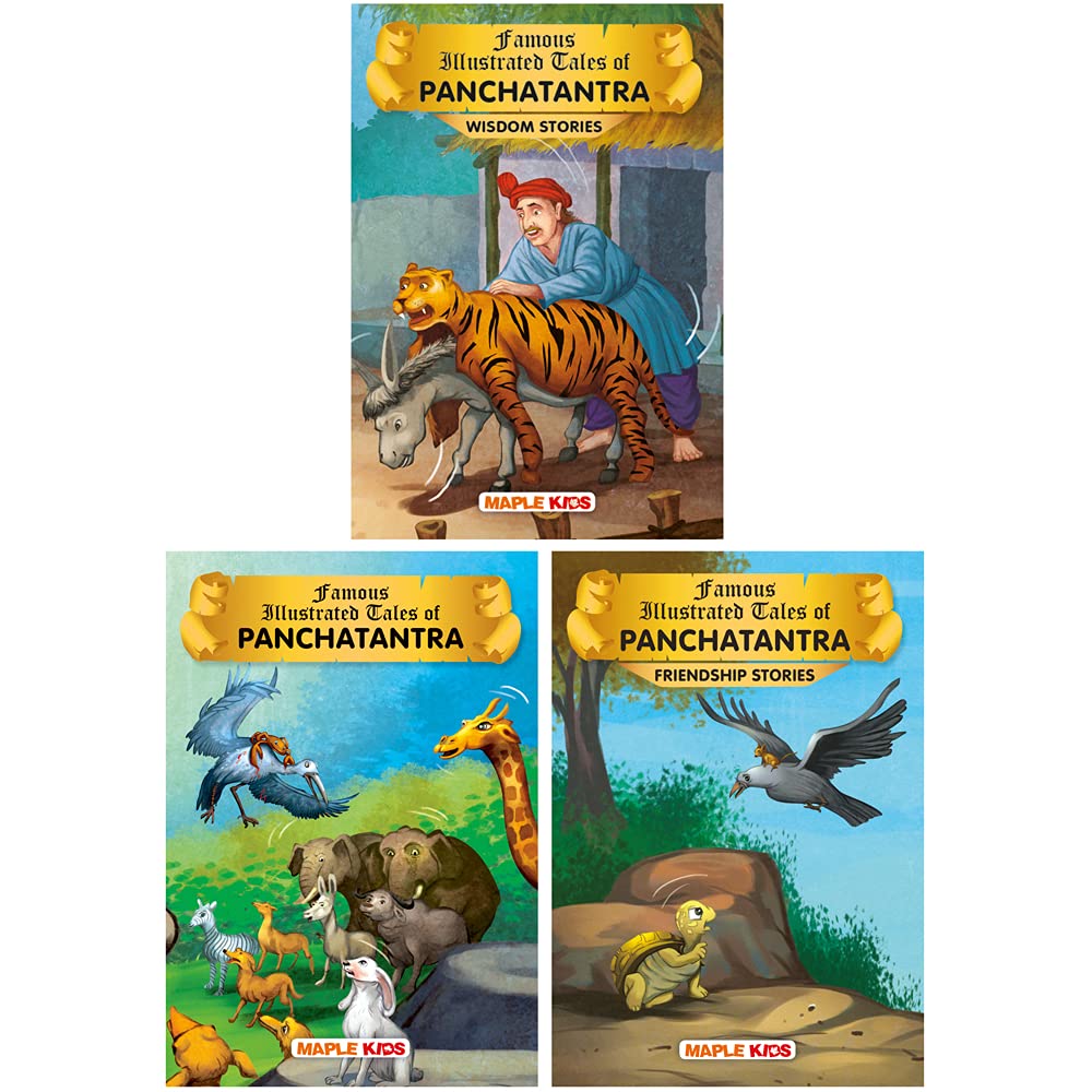 Panchatantra Tales (Illustrated) (Set Of 3 Books With 53 Moral Stories) - Panchatantra Tales, Panchatantra Wisdom Stories, Panchatantra Friendship Stories