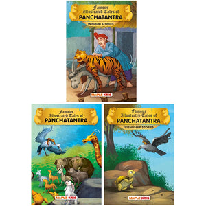 Panchatantra Tales (Illustrated) (Set Of 3 Books With 53 Moral Stories) - Panchatantra Tales, Panchatantra Wisdom Stories, Panchatantra Friendship Stories
