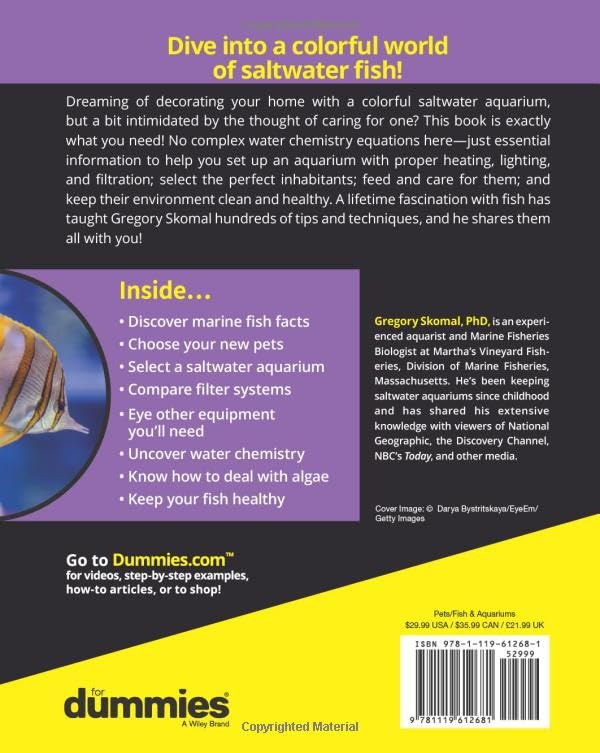 Saltwater Aquariums For Dummies,Used