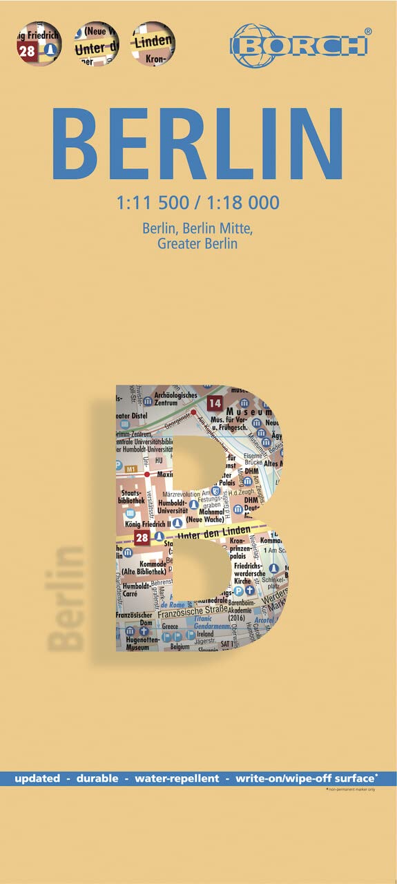 Laminated Berlin Map by Borch (English Edition),Used