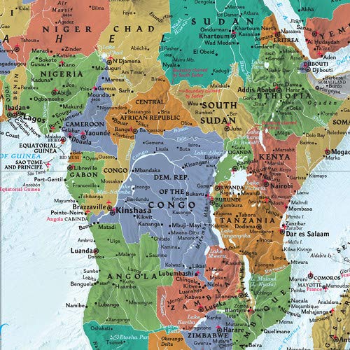 National Geographic World Wall Map  Decorator  Laminated (46 x 30.5 in) (National Geographic Reference Map),Used