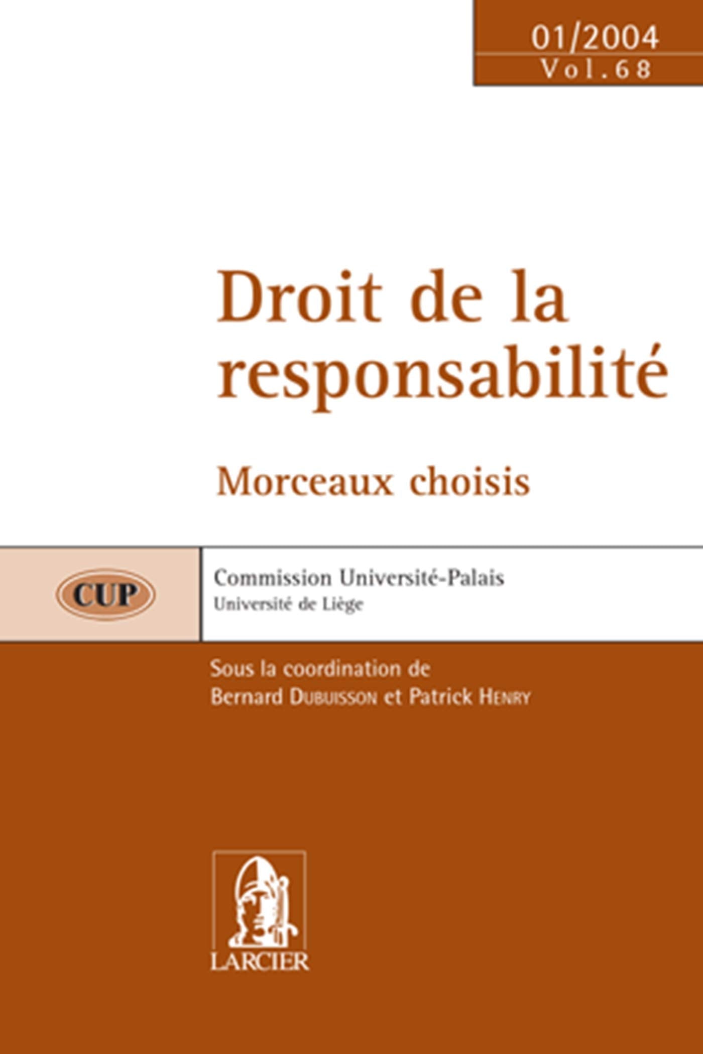 DROIT DE LA RESPONSABILITE: CUP 68  JANVIER 2004,Used