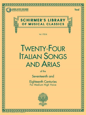 24 Italian Songs and Arias of the 17th and 18th Centuries  Vocal Collection and Piano Accompaniments Book with Online Audio  Ess,New