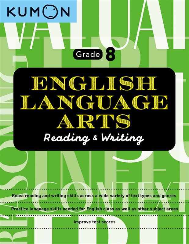 Kumon English Language Arts: Reading And Writing Grade 8