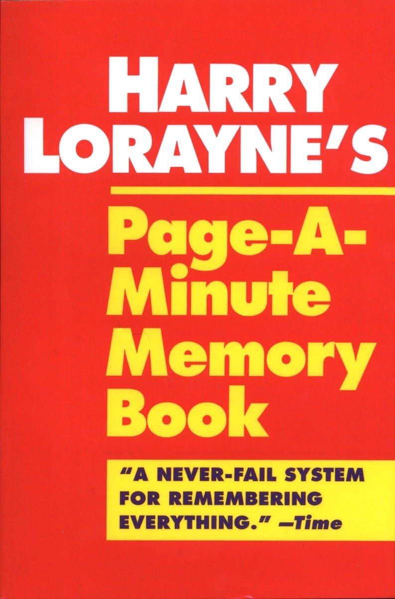 Harry Lorayne's PageaMinute Memory Book,Used