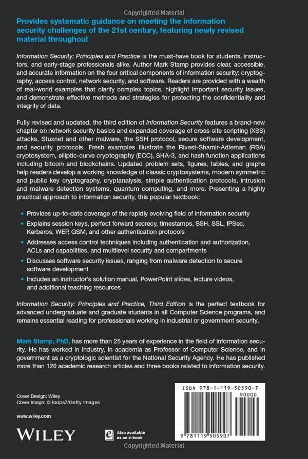 Information Security: Principles and Practice, 3rd Edition,Used