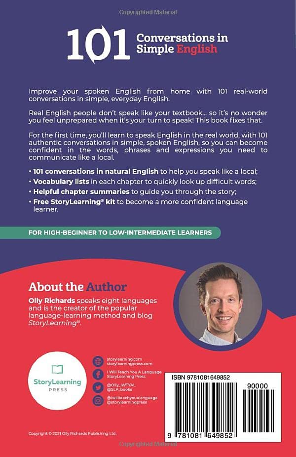 101 Conversations in Simple English: Short Natural Dialogues to Boost Your Confidence & Improve Your Spoken English (101 Convers,Used