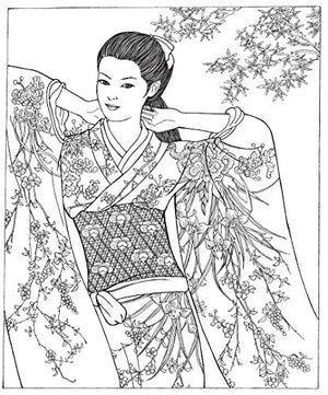 Creative Haven Japanese Kimono Designs Coloring Book: Relax & Unwind With 31 Stressrelieving Illustrations (Adult Coloring Book,Used