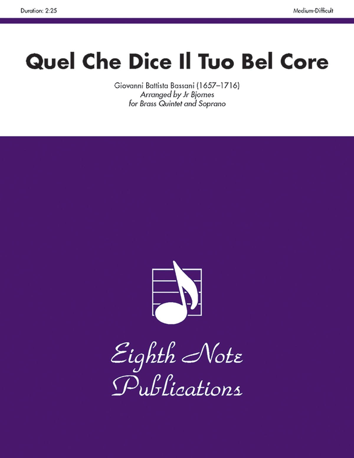 Quel Che Dice Il Tuo Bel Core: Score & Parts (Eighth Note Publications),Used