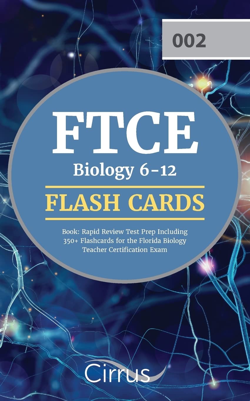 FTCE Biology 612 Flash Cards Book: Rapid Review Test Prep Including 350+ Flashcards for the Florida Biology Teacher Certificati,Used