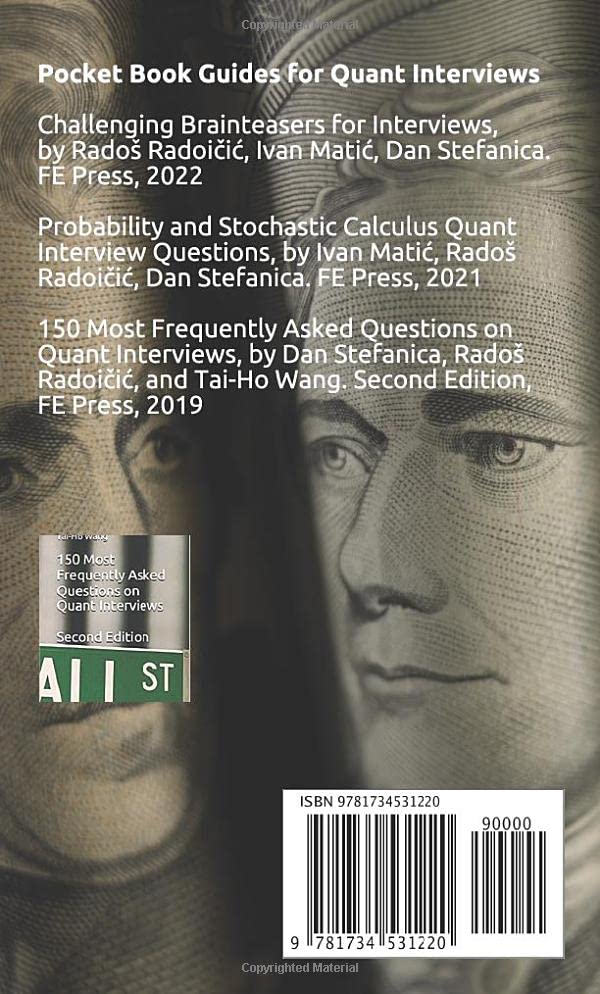 Probability and Stochastic Calculus Quant Interview Questions (Pocket Book Guides for Quant Interviews),Used