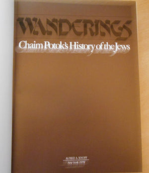 Wanderings: Chaim Potok's History of the Jews,Used