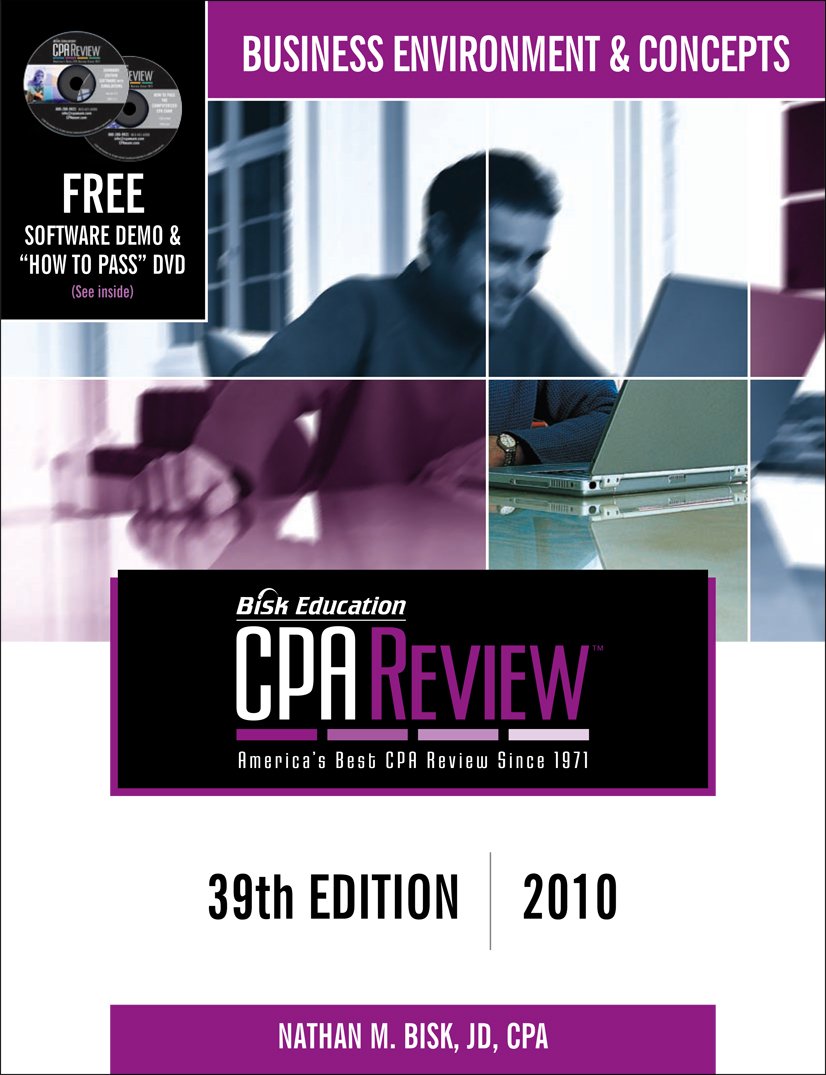 Bisk CPA Review: Business Environment & Concepts  39th Edition 2010 (Comprehensive CPA Exam Review Business Environment & Conce,Used