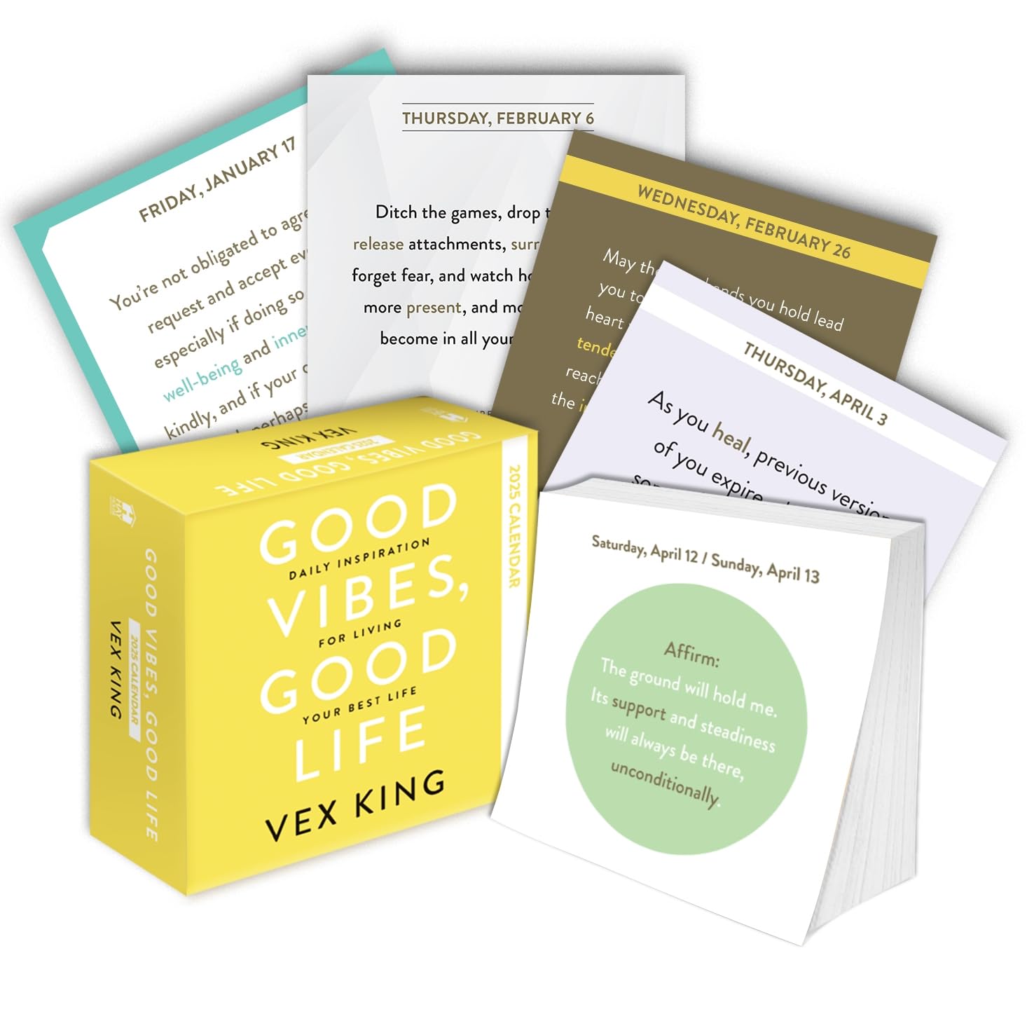 Good Vibes, Good Life Calendar 2025: Daily Inspiration for Living Your Best Life,New