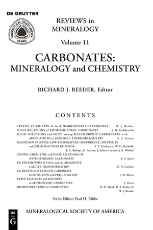Carbonates: Mineralogy And Chemistry (Reviews In Mineralogy & Geochemistry, 11),New