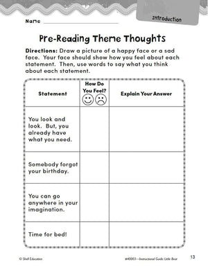Little Bear: An Instructional Guide for Literature  Novel Study Guide for Elementary School Literature with Close Reading and W,Used