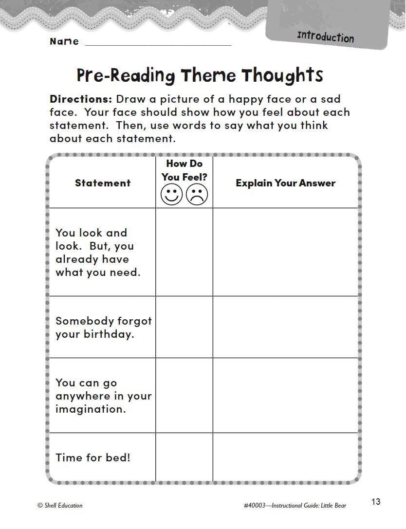 Little Bear: An Instructional Guide for Literature  Novel Study Guide for Elementary School Literature with Close Reading and W,Used