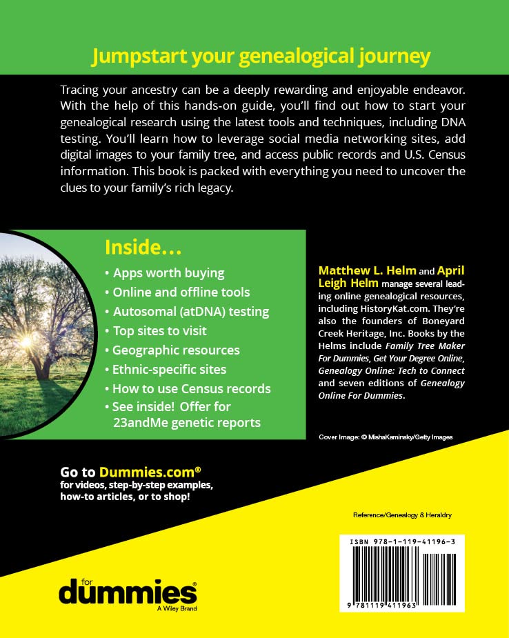 Genealogy For Dummies (For Dummies (Computers)),Used