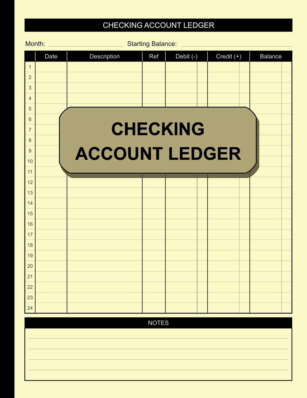 Checking Account Ledger: Simple Accounting Ledger for Bookkeeping Check and Debit Card Register 100 Pages 2,400 Entry Lines Tota,New