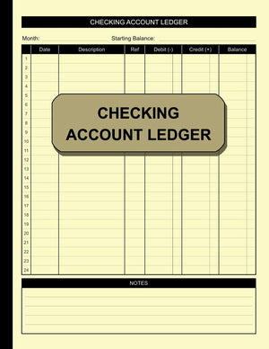 Checking Account Ledger: Simple Accounting Ledger for Bookkeeping Check and Debit Card Register 100 Pages 2,400 Entry Lines Tota,New
